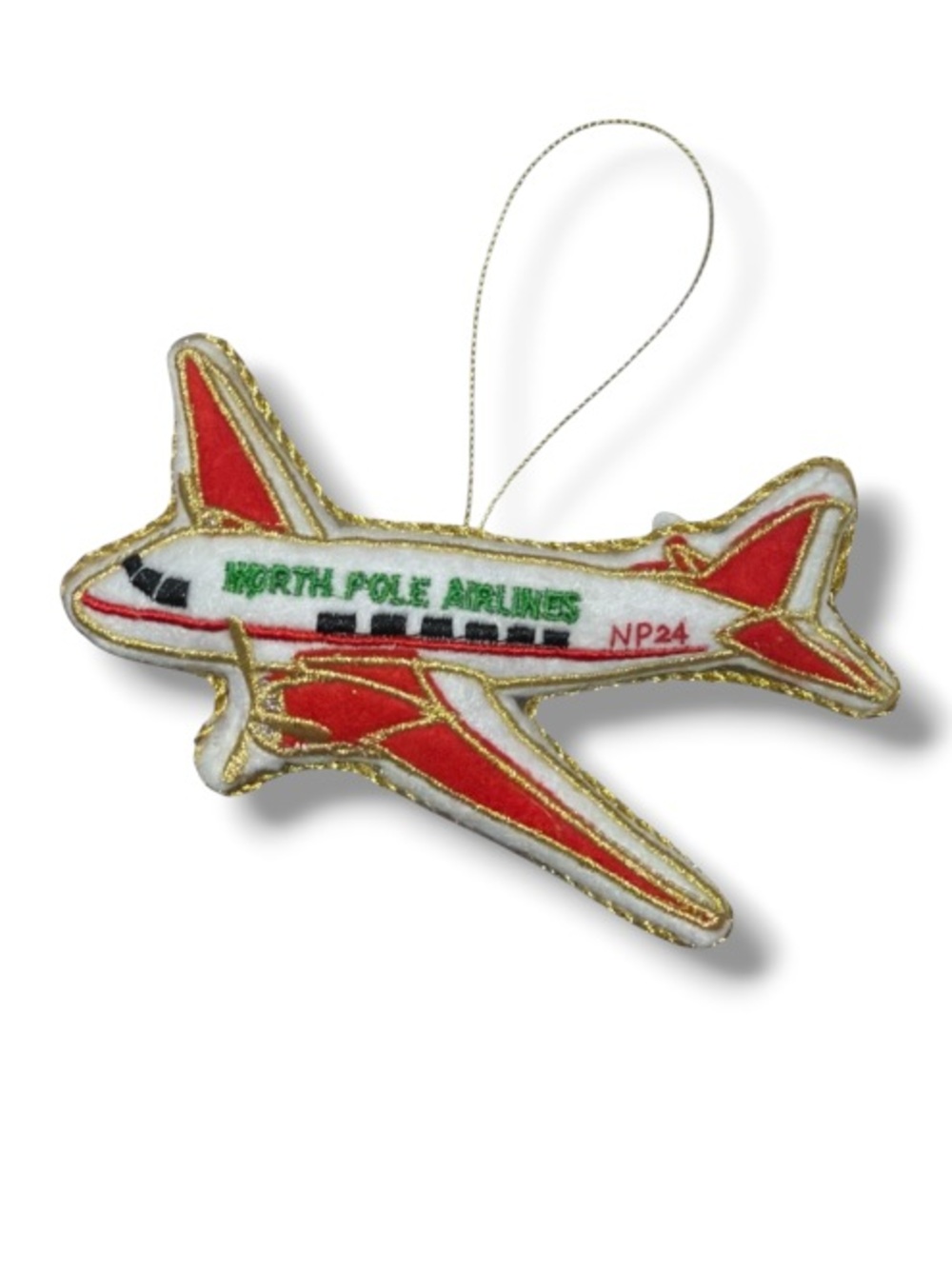 Wondershop Target Fabric Airplane Christmas Tree Ornament North Pole Airlines